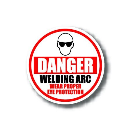 Ergomat 16in CIRCLE SIGNS - Danger Welding Arc Wear Proper Eye Protection DSV-SIGN 256 #1975 -UEN